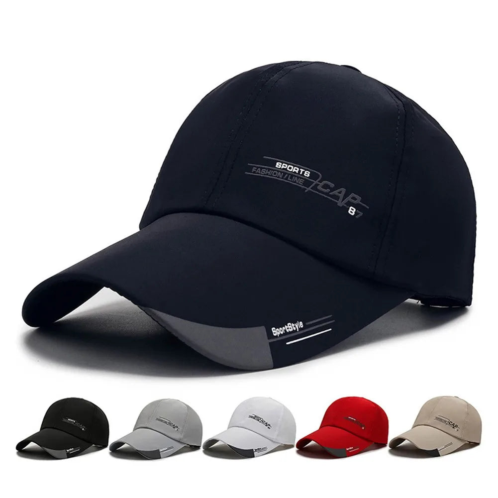 1X Long Brim Baseball Cap Sun Visor Hat Waterproof Sport Duck Tongue Women Men Quick Dry Outdoor Baseball Cap Adjustable Sun Hat
